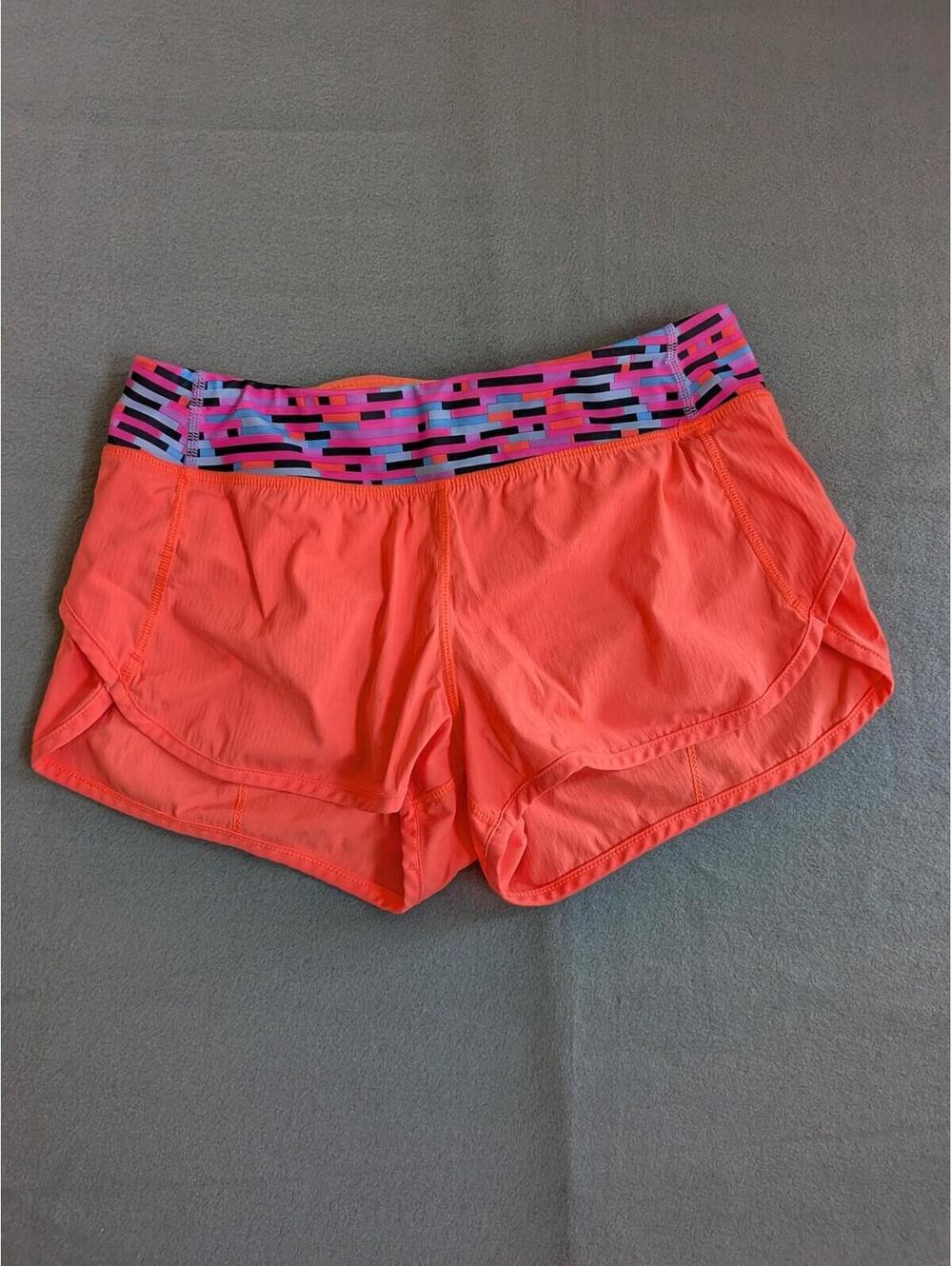 Ivivva Running Shorts Girls 14 Pink Geometric Waist Athletic Elastic Gym Workout